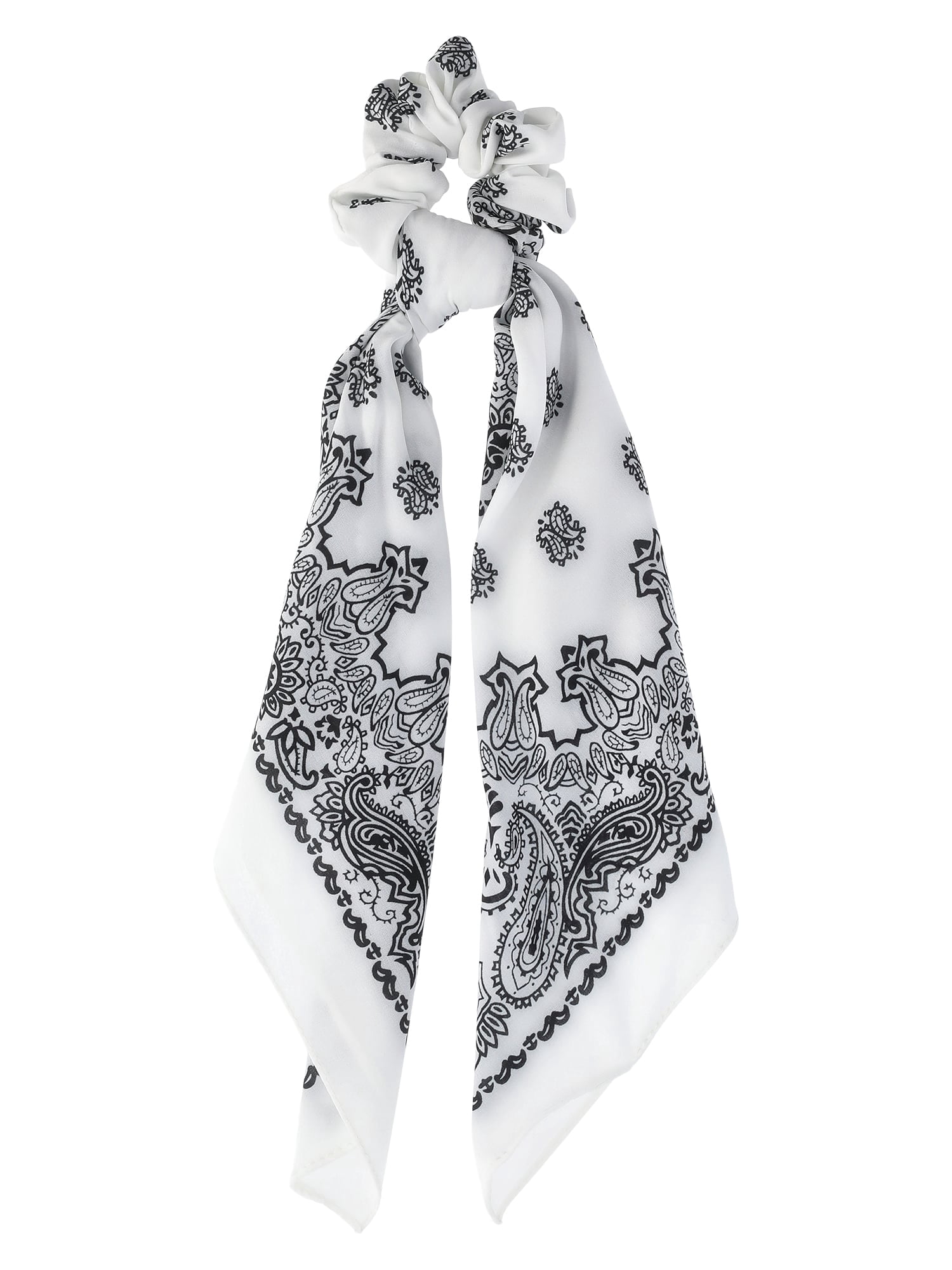 Madden NYC Women's Bandana Tie Scrunchie, 2-Pack, Ivory/Blush