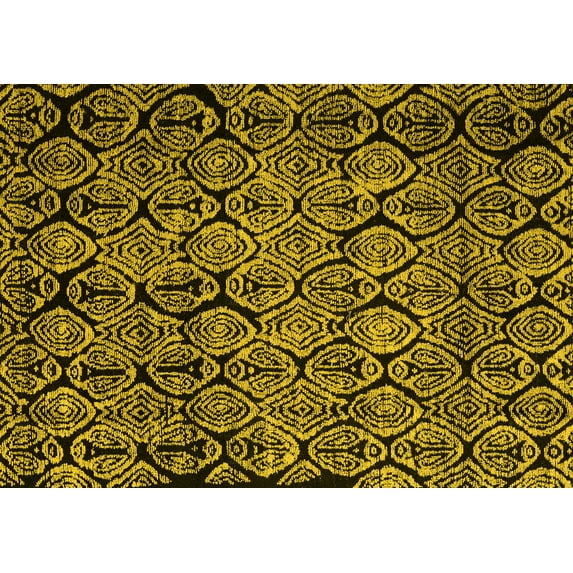 Ahgly Company Indoor Rectangle Abstract Yellow Modern Area Rugs, 2' x 4'