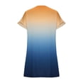 thumbnail image 5 of Nrmvnmi Summer Dresses for Women 2024 Casual Gradient T Shirt Dress Loose Roll Up Short Sleeve Round Neck Tunic Dress with Pocket for Women Orange XLMothers Day Gifts, 5 of 6