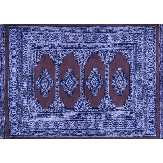 Ahgly Company Indoor Rectangle Southwestern Blue Country Area Rugs, 7' x 9'