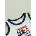 thumbnail image 5 of Infant Baby Girl Boy 4th of July Swim Clothes Sleeveless Crop Tops Independence Briefs Shorts Bikini Tankini Set, 5 of 8