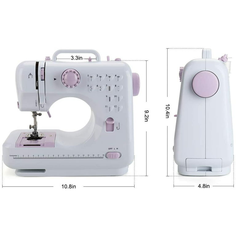  Beginner Sewing Machine,Portable Sewing Machine Basic Easy to  Use for Adults and Kids,12 Built-in Stitches, 2 Speeds Double Multifunction  Electric Handheld Mini Sewing Machine with Foot Peda