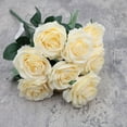 thumbnail image 2 of NAMZI 1 bundle of 10 simulated cream roses with 43cm long flower heads.(Dark pink), 2 of 5