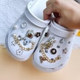 thumbnail image 1 of Accesorios para zapatos Hebilla para zapatos Juego de cadena de diamantes de imitación de metal con perlas Hebilla decorativa con forma de flor para zapatos, 1 of 6