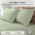 thumbnail image 6 of Loomsnest 1800 Series Double Brushed Microfiber 4 Piece King Sheet Set, Hotel Style, Wrinkle & Fade Resistant, 16 Inch Deep Pocket, Sage, 6 of 10