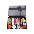 thumbnail image 1 of Chakela Healing Gemstones Hexagonal Crystal Chakra Stone Set Amethyst Decor, 1 of 3