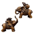 thumbnail image 4 of Tongina 2Pcs Elephant Statue, Elephant Figurine Decor, Desk Figurine Elephant Sculpture Animal Sculpture for Dining Room Home Desktop, 4 of 8