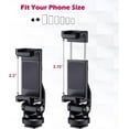 thumbnail image 3 of Metal Phone Tripod Mount ST-10 - Universal 360 °   Adapter with 2 Cold Shoe Mounts, Adjustable Clamp for iPhone, Samsung & All Smartphones, 3 of 5