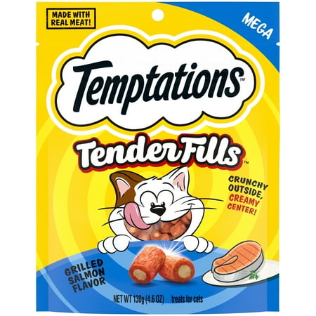 UPC: 0023100136356 | TEMPTATIONS Tender Fills Grilled Salmon Flavor Soft Chew Treats for Adult Cats 4.6 Oz Pouch