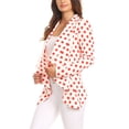 thumbnail image 3 of Women's Polka Dot Open Front Office Style Long Sleeves Blazer Jacket, 3 of 5