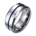 thumbnail image 3 of ROMANSENTIAL Men Jewelry 1Set Tungsten Carbide Stainless Steel Rings Corrosion Resistance 8Mm, 3 of 4