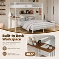 thumbnail image 2 of Miniyam Twin Over Full Bunk Bed with Built-In Desk – Metal Space-Saving Bed for Kids, Teens, Dorm Rooms, White, 2 of 7