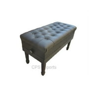 CPS Genuine Leather Duet Size Adjustable Artist Concert Piano Bench in Ebony