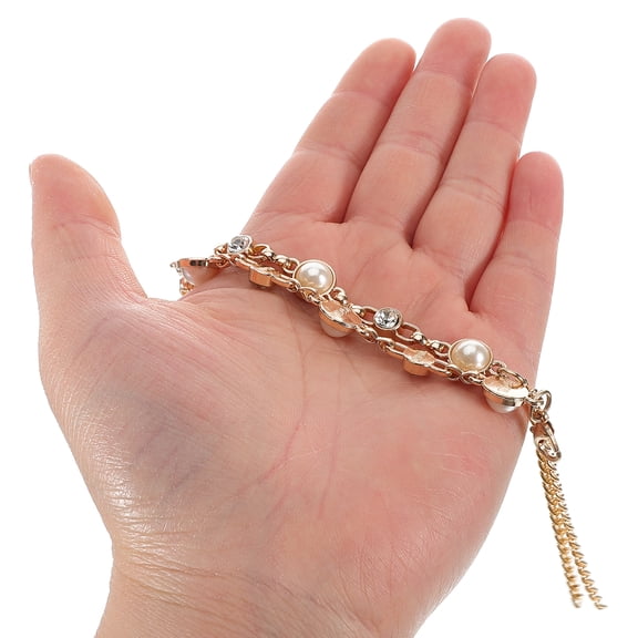 HONITANO High Heel Shoe Chain Detachable Ankle Straps Rhinestone Decor For Glamorous Look At Parties 1 Pair