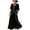 Black, variant on Levmjia Womens Dress V Neck Casual Short Sleeve Flowy Long Solid Color Vacation Beach Party Wear Elegant Comfortable Breathable Travel Outfit Summer