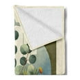 thumbnail image 2 of Ambesonne Eucalyptus Leaves Fleece Throw Blanket Classic Branches 60"x80" Laurel Green Multicolor, 2 of 5