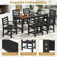 thumbnail image 2 of Gymax 7 PCS Outdoor Dining Table Set for 6 People Rectangle Table & 6 Armchairs Black, 2 of 10