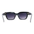 thumbnail image 2 of Womens Thick Horn Rim Luxury Fashion Rectangular Sunglasses Green Tortoise Smoke, 2 of 4