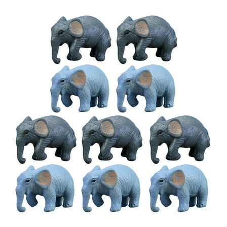 SILENRADAWN 10Pcs Mini Figurine Elephant Assorted Color Realistic Shape for Themed Parties