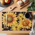 thumbnail image 2 of Sunflower Placemats Set of 6, Yellow Floral Elegant Pastoral Flowers Watercolor Placemats for Dining Table, Place Mats for Kitchen Tabletop, Waterproof Wipeable Dining Table Mats Set, 2 of 9