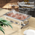 thumbnail image 7 of Chafing Dishes for Buffet: KScocina 4 Pack 9QT Stainless Steel Rectangular Chafing Dish Set, Full Size Food Warmers for Catering, Parties, Wedding，Silver, 7 of 7