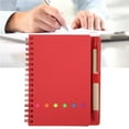 thumbnail image 1 of Wirebound Spiral Memo Books Leather Notebook With Insert Pen And 6 Color Page Stickers Pocket Coil Notebook Memo Pads For Study And Notes, 1 of 8