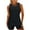 Black, variant on Swimsuits for Women Two Piece Bathing Suits High Neck Tankini Tops with Bikini Bottom