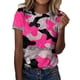 thumbnail image 1 of Gibobby Playera de Manga Corta con Cuello Redondo Túnica holgada para mujer, camisetas informales verano, camiseta Floral manga corta con cuello redondo, blusa holga(L,G), 1 of 4