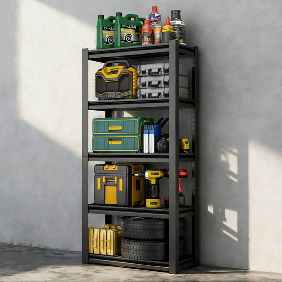 Magshion Heavy Duty 5-Shelf Storage Shelves, Wide Metal Shelving Unit Organizer for Garage, Kitchen, Basement, 72" H x 35.5" W