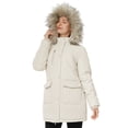 thumbnail image 6 of Ampake Women's Winter Coat Puffer Jacket Long Waterproof Parka with Detachable Hood Beige L, 6 of 13