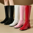 thumbnail image 7 of YLYL Women Block Heel Knee High Boots Zip up Disco Dress Party Tall Boots, 7 of 7