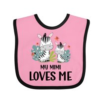 Inktastic Zebra My Mimi Loves Me Boys or Girls Baby Bib