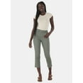 thumbnail image 2 of Time and Tru Women's High Rise Button Fly Straight Leg Crop Jeans, 25" Inseam, Sizes 0-22, 2 of 5