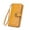 Yellow, variant on Womens Leather Wallet RFID Blocking Card Holder Long Coin Pocket Wallets Wristlet Zip Bifold Purse