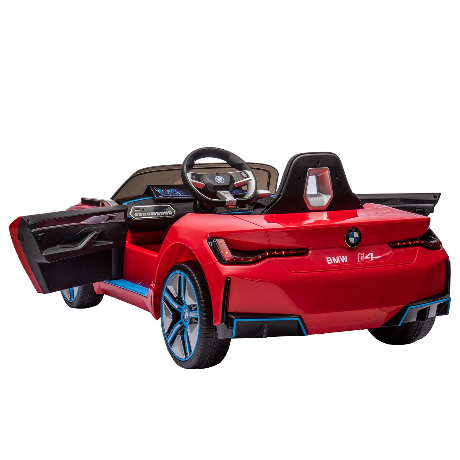 CIPACHO Licensed BMW I4, 12v Kids Ride On Car with 2.4G Parents Remote Control, Electric Car for Kids, 3 Speed Adjustable, USB, MP3, Bluetooth, Red