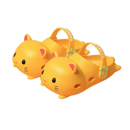 

EHTMSAK Infant Baby Girl s Boy Slippers Toddler Child Cartoon Animal Summer First Walkers Shoes Yellow 6M-7.5Y 28