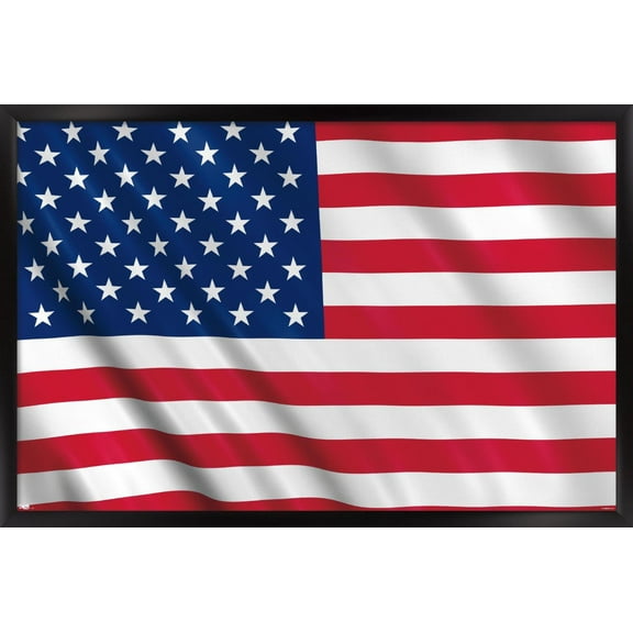 The United States Of America - Flag Wall Poster, 14.725" x 22.375", Framed