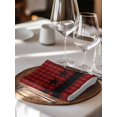 thumbnail image 6 of Red Black Plaid Cloth Napkins Set of 4 Reusable Dinner Napkins, Country Vintage Star Abstract Gingham Cocktail Napkin Washable Table Napkins for Wedding/Holiday Party/Baby Shower 20"x20", 6 of 7