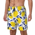 thumbnail image 2 of Uemuo Tropical Lemon Pattern Mens Swim Trunks Quick Dry Board Shorts with Mesh Lining, Stretch Beach Shorts Quick Dry No-Chafing Board Shorts-Medium, 2 of 9