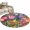 Multi, variant on Round Rugs 4Ft, Red Yellow Floral Round Area Rug Washable Indoor Throw Carpet, Spring Lavender Leaves Botanical Pastoral Soft Non Slip Circle Rug for Kitchen Nursery Room Home Decor Aesthetic