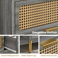thumbnail image 5 of Garderth Rattan 6 Drawer Dresser,Double Dresser For Bedroom,Modern Wide Chest Of Drawers,Wood Rattan Dresser TV Stand For Living Room Hallway, 5 of 7