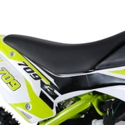 Happydeer Kids Dirt Bike, 49cc 2-Stroke Gas Power Motocross, Shock Absorption Springs Off Road Mini Motorcycle, Pocket Motorbike with Front Rear Disc Brakes (Yellow Green)