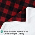 thumbnail image 3 of Waterproof Pee Proof Dog Blanket for Bed Couch Sofa, Buffalo Plaid Plush Warm Sherpa Fleece Pet Blanket for Small Puppy Dogs Cats, Durable Washable Furniture Protector, 50"X60", Red & Black, 3 of 6