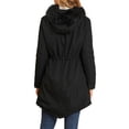 thumbnail image 3 of INSPIRE CHIC Juniors Hooded Vegan Down Faux Fur Mid Length Parka Jacket, 3 of 6