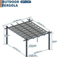 thumbnail image 7 of Studyset Outdoor Pergola, Heavy-Duty Aluminum Patio Pergolas and Gazebos Clearance with Retractable Canopy Sun Shade, UV-Resistant Metal Pergola for Existing Deck, Backyard Garden Porch, 7 of 7