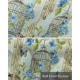 thumbnail image 6 of Birds Cage Kitchen Valances for Windows Farmhouse Linen Window Valance Curtain for Living Room Window Treatment Green Botanical Blue Floral Valance Rod Pocket Topper Drape, 54 x 18 Inch, 6 of 6