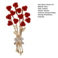 thumbnail image 7 of Hyasfey Women Enamel Rose Flower Bouquet Shape Brooch Pin Korean Style Shining Rhinestones Inlay Dress Coat Badge Jewelry Accessories, 7 of 7
