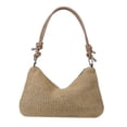 thumbnail image 1 of Granjero Gordo Bolso de mano tejido y bolsas de cosméticos, bolso de mano tejido elegante de playa de verano, bolso de hombro de 11.02 x 3.34 x 7.48 pulgadas (caqui), 1 of 5