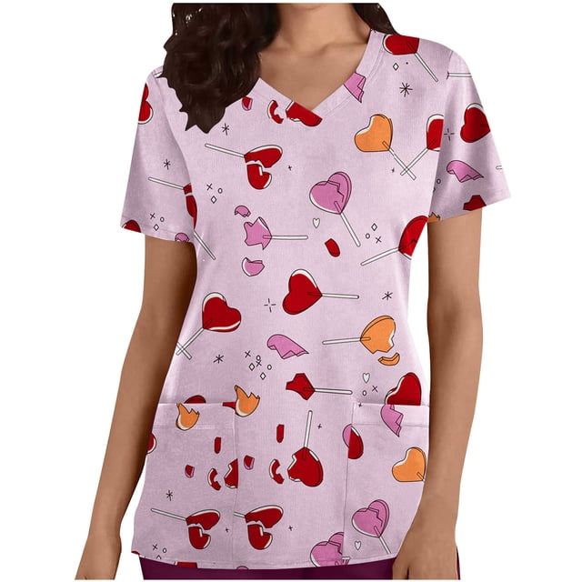 Birdeem Mode Femme T-Shirt à Manches Courtes Col en V Imprimé Blouse Ample