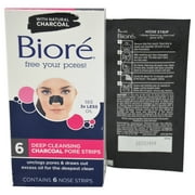 Deep Cleansing Charcoal Pore Strips by Biore for Unisex - 6 Pc Pore Strips